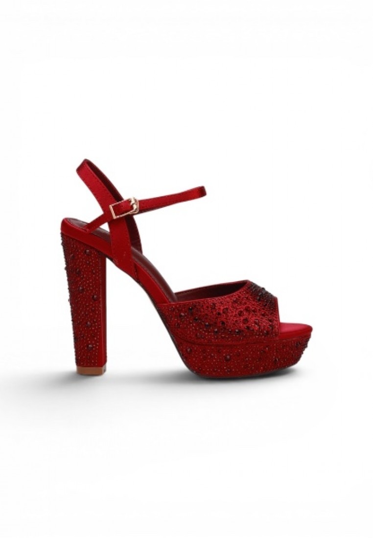 20101 Women Evening Platforms Slingback High Heels in Maroon